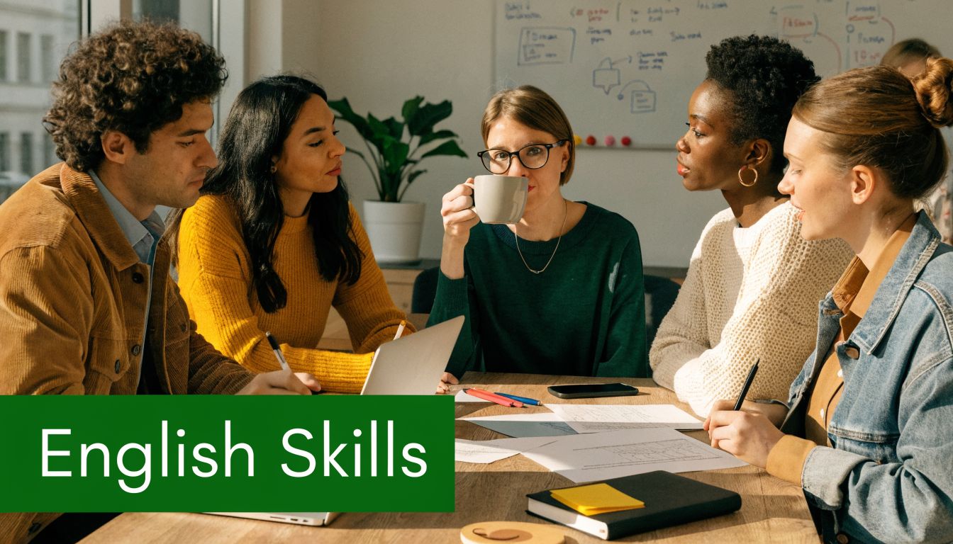 A diverse group of professionals collaborates around a wooden table during a productive team meeting.