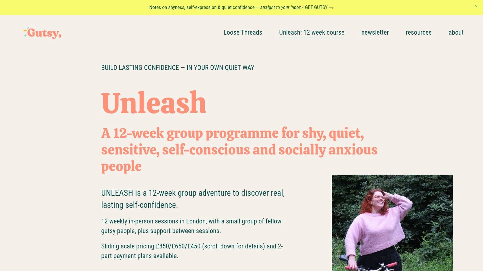 Gutsy – Unleash 12-Week Course: For Overcoming Shyness