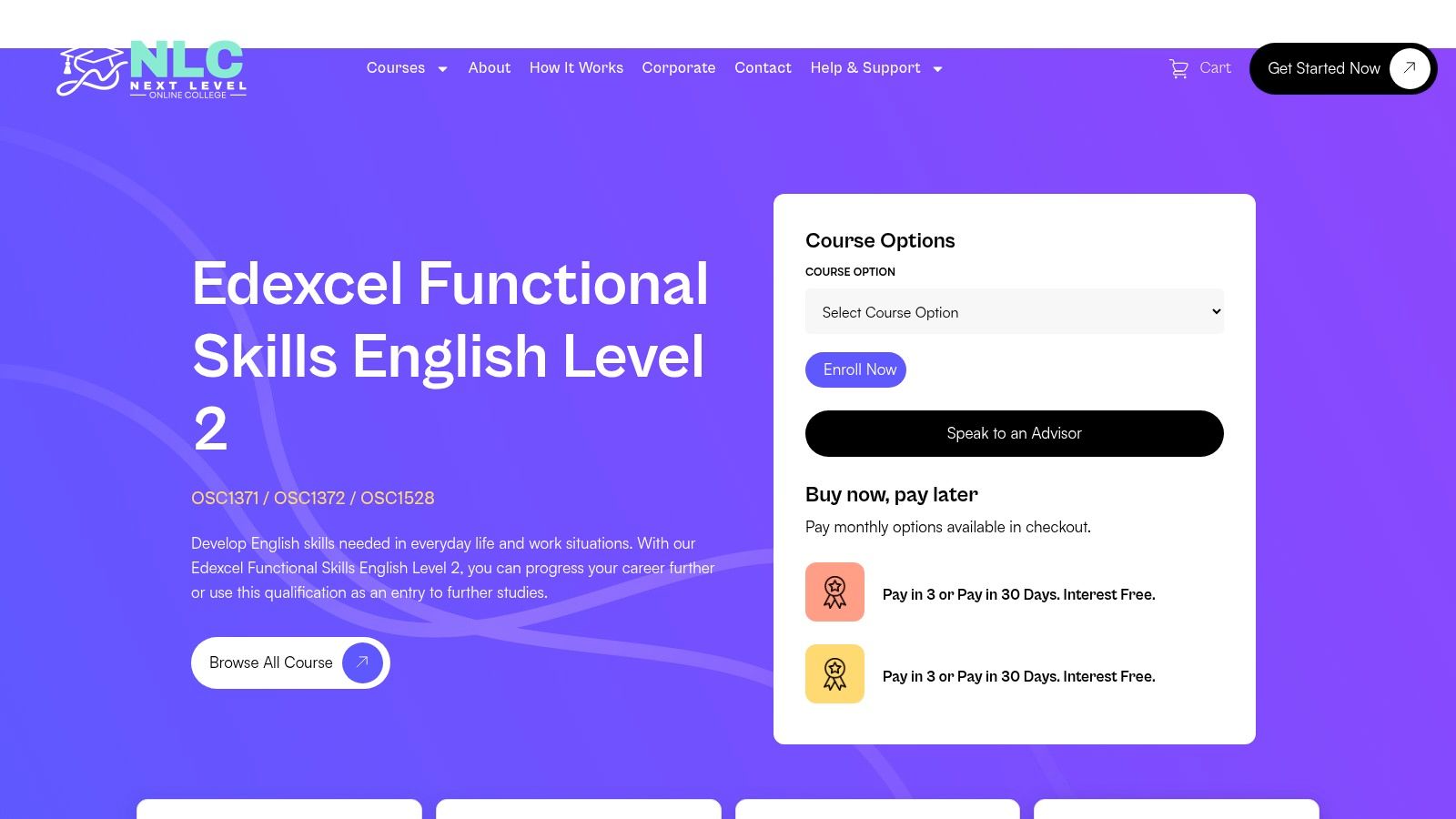 Functional Skills English (Level 1) Course