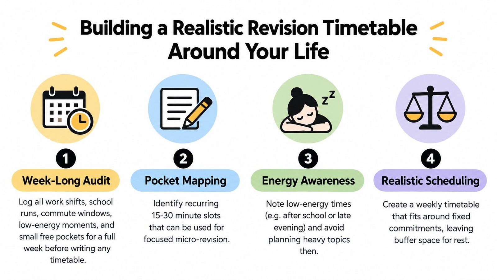 A four-step guide on how to build a realistic and effective revision timetable around your daily life.